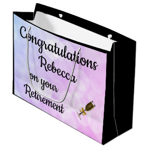 Personalised Retirement design Large Gift Bag