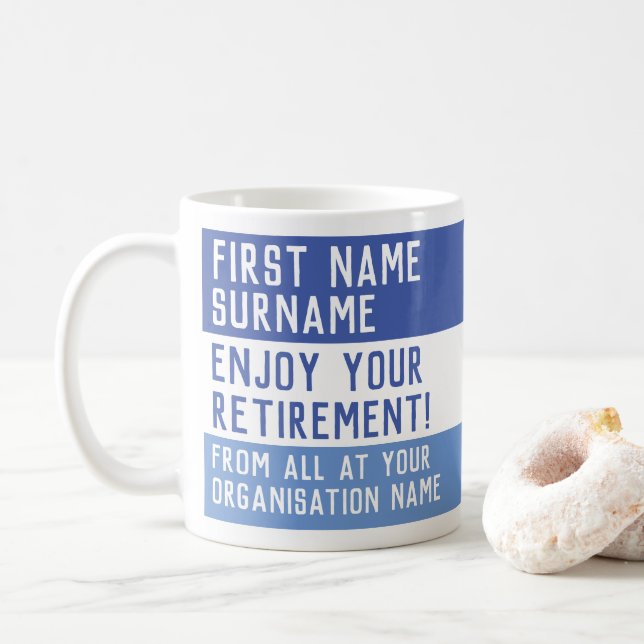 Personalised Retirement Gift Coffee Mug (With Donut)