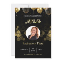 Personalised Retirement Party Gold Black Card