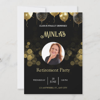 Personalised Retirement Party Gold Black Card