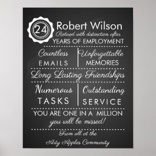 Personalised Retirement Poster Print retire
