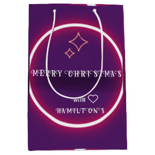 PERSONALISED RETRO STYLE CHRISTMAS VINTAGE  MEDIUM GIFT BAG