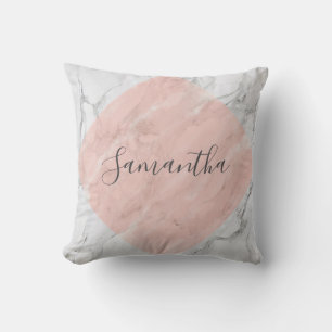 Personalised Rose Gold Marble Cushion