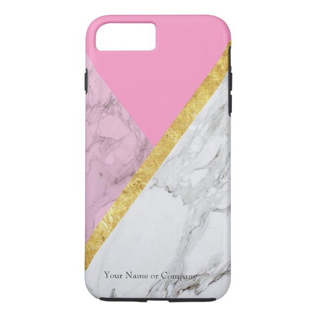 Personalised Rose Gold Marble iPhone Tough Case (Back)