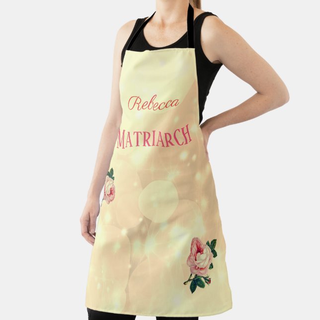 Personalised Roses Matriarch Mother Apron (Insitu)