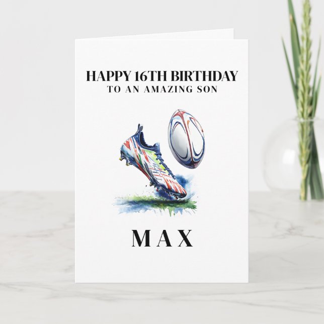 Personalised Rugby Birthday Card (Front)