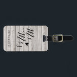 Personalised rustic wood luggage tag<br><div class="desc">A cute luggage tag make it easier to spot your bag! This is specially designed for newlyweds honeymoon, anniversaries and more.</div>