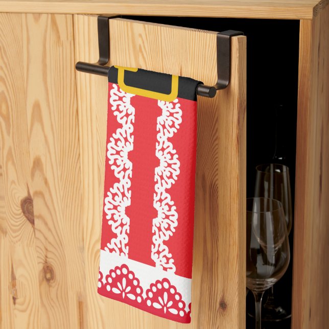 Personalised Santa  Christmas  Kitchen Towel (Thirds Fold)