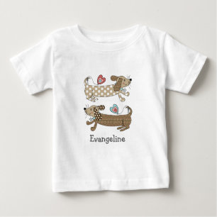Personalised Sausage Dog Dachshund Baby T-Shirt