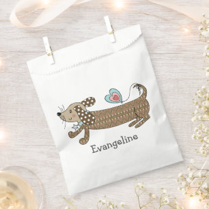 Personalised Sausage Dog Dachshund Favour Bag