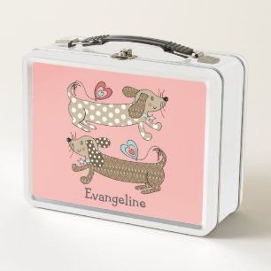 Personalised Sausage Dog Dachshund Metal Lunch Box