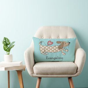 Personalised Sausage Dog Dachshund Throw Cushion