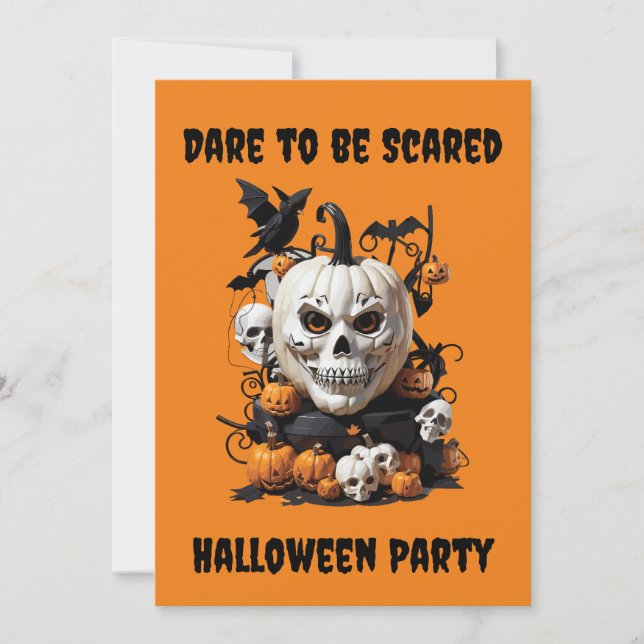 Personalised scary skull Halloween party Invitation (Front)