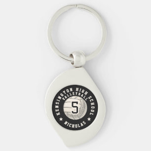 Personalised School Team Player Volleyball Keychain