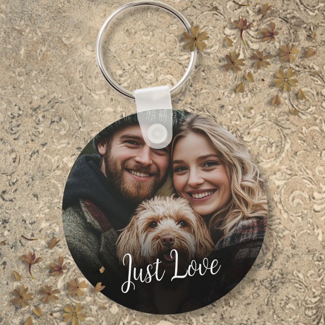 Personalised Script Message Couple Photo Keychain (Personalized Script Message Couple Photo Keychain)