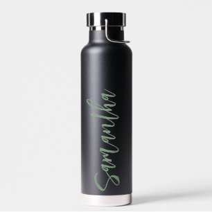 Personalised Script Your Name Party Sage Green Water Bottle