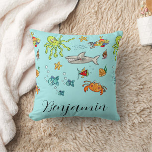 Personalised Sea Life Marine Under the Sea Throw Pillow