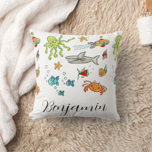 Personalised Sea Life Marine Under the Sea Throw Pillow