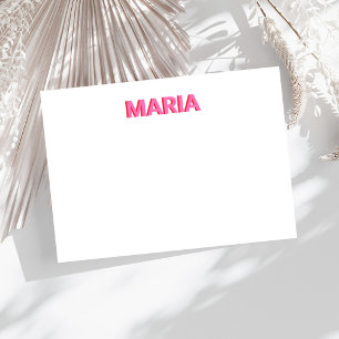 Personalised Shadow Monogram Initial Pink Card