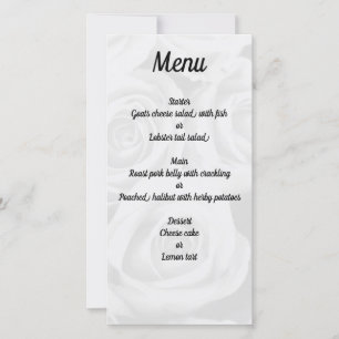 Personalised Simple Minimal Wedding Menu Card