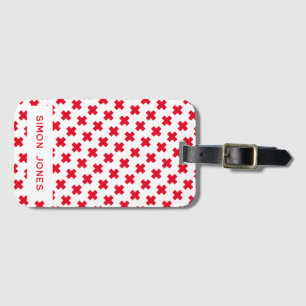 Personalised Simple Pattern Red Cross Medical Luggage Tag