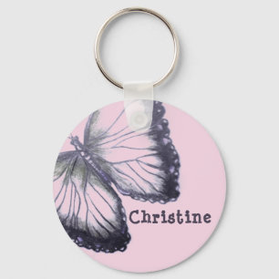 Personalised Sketched Butterfly Keychain
