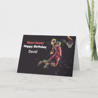 Personalised Slam Dunk Basketball Birthday Card