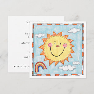 Personalised Smiling Sun Birthday Invitation