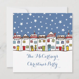 Personalised Snow Scene Christmas Party Invitation