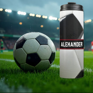 Personalised Soccer Water Bottle With Name