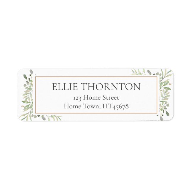 Personalised Soft Spring Leaves Return Address (Front)