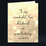 Personalised Son Birthday Card<br><div class="desc">Stylish personalised Birthday Greeting Card for Son</div>