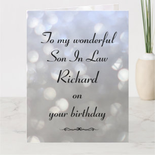 Personalised Son In Law Birthday Card