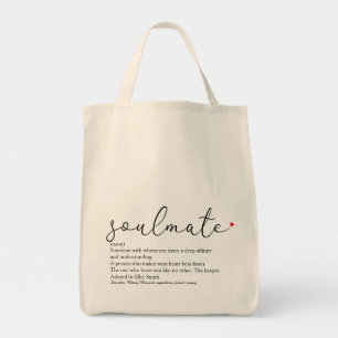 Personalised Soulmate Definition Red Love Heart Tote Bag