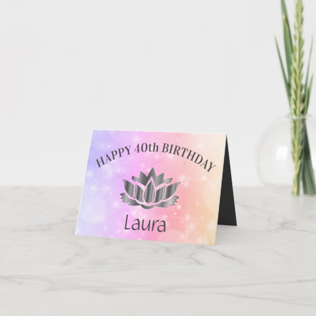 Personalised Sparkly 40th Birthday Card (Front)