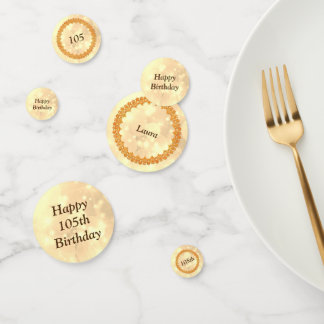 Personalised sparkly Gold Happy 105th birthday Confetti