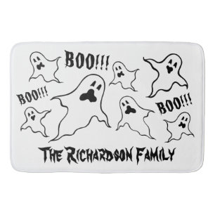 Personalised Spooky Halloween Ghosts Bath Mat