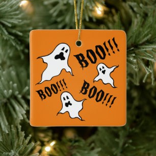 Personalised Spooky Halloween Ghosts Ceramic Ornament