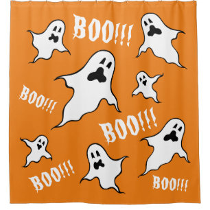 Personalised Spooky Halloween Ghosts Shower Curta