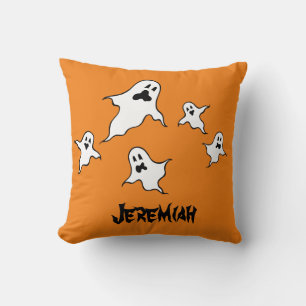 Personalised Spooky Halloween Ghosts Throw Cushion
