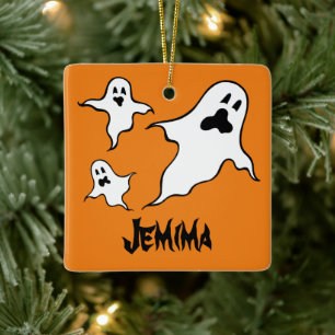 Personalised Spooky Halloween Ghosts Tree Ornament