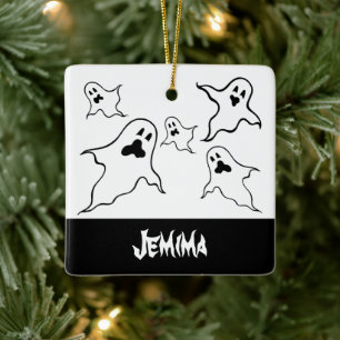 Personalised Spooky Halloween Ghosts Tree Ornament
