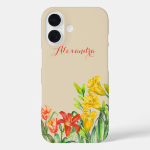 Personalised Spring Flowers Floral Art iPhone 16 Case