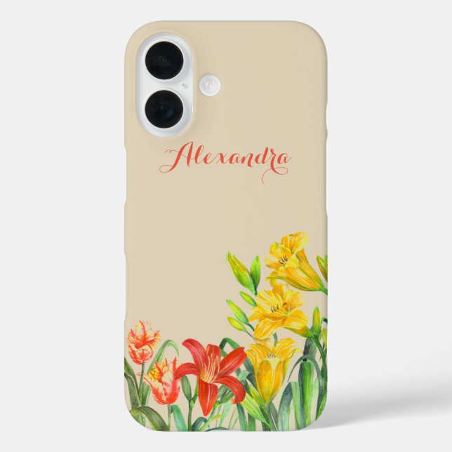 Personalised Spring Flowers Floral Art Case-Mate iPhone Case (Back)
