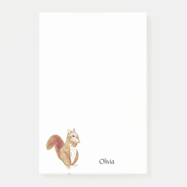 Personalised squirrel Notas Post-It Notes (Front)