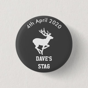 Personalised Stag Night Badge 1 Inch Round Button