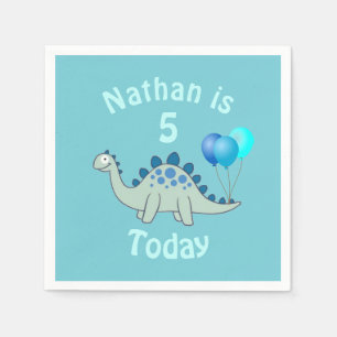 Personalised Stegosaurus Dinosaur Kids Birthday Napkin