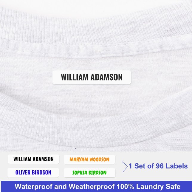 Personalised Stick On Name Labels for Clothes (Waterproof Name Labels
)