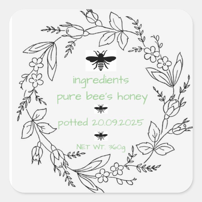 Personalised Stickers & Labels - HoneyBee Jar (Front)