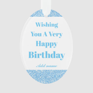 Personalised stylish happy birthday ornament